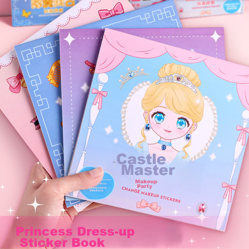 COOKSS Princess Dress-Up Sticker Book, Children's Toy for Ages 3-6, Girl's Makeu...