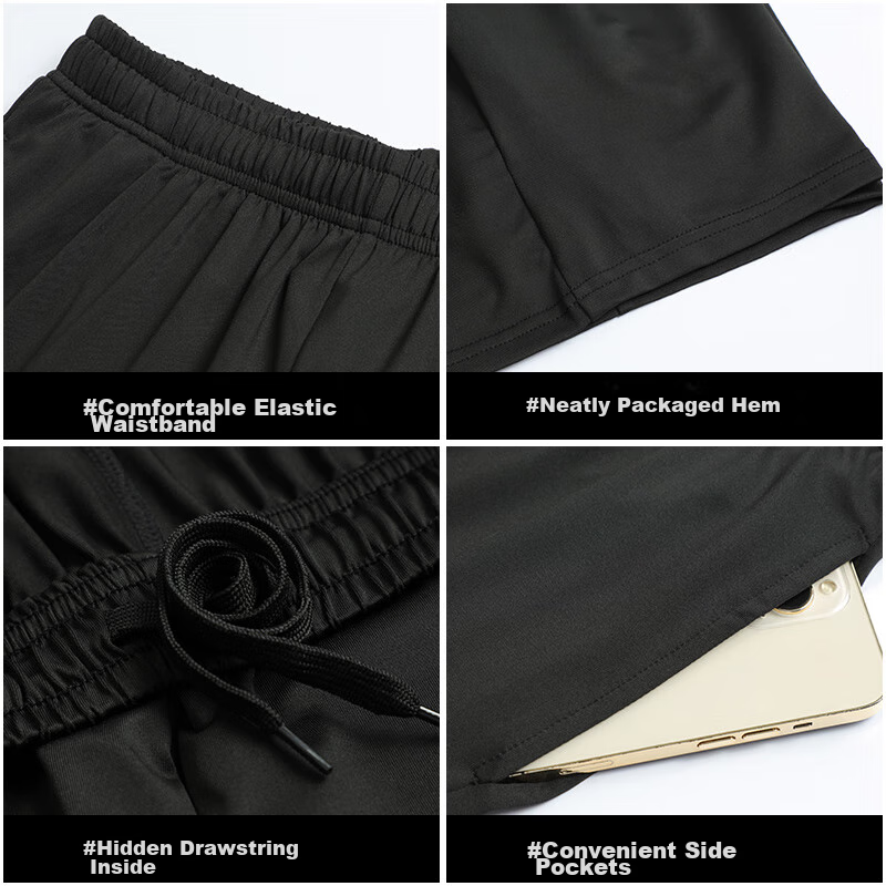 Fandimu Men's Sports Shorts, High Elasticity, Moisture-Wicking, Quick-Drying, Br...