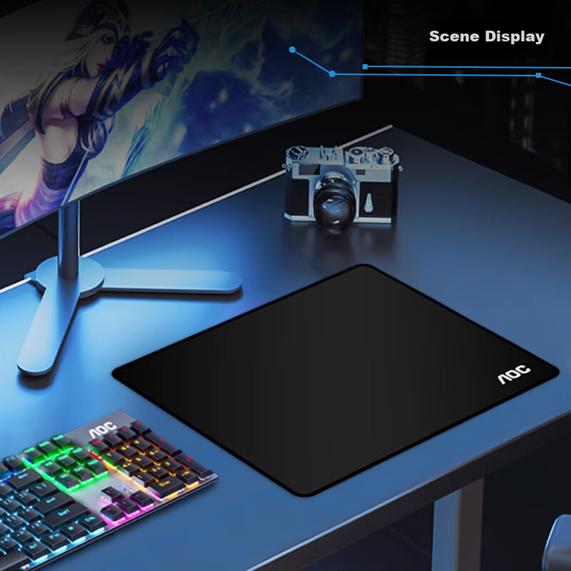 AOC Solid Color Series, Gaming Mouse Pad Medium And Small Size, 300*250*3mm Thic...