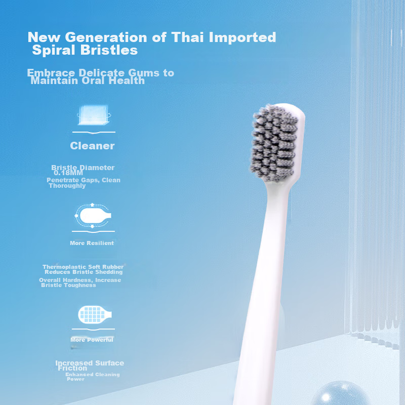 Avec Moi Toothbrush Spiral Bristles, Adult Fine Bristle Care Toothbrush, 1 Pack...
