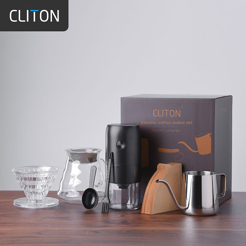 CLITON Electric Coffee Grinder, Hand-Crank Coffee Bean Grinder, Pour-Over Coffee...