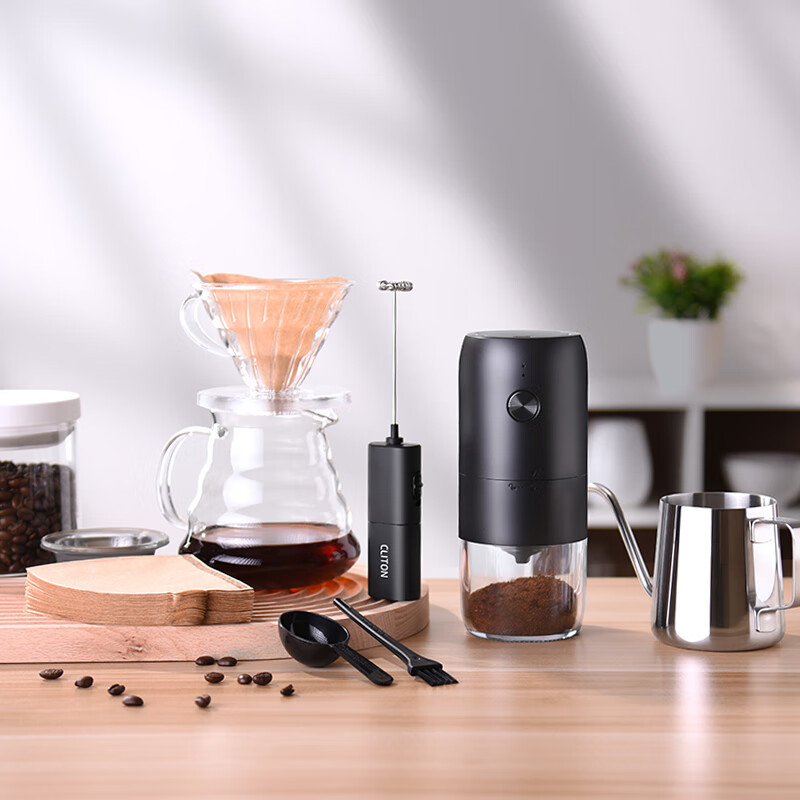 CLITON Electric Coffee Grinder, Hand-Crank Coffee Bean Grinder, Pour-Over Coffee...