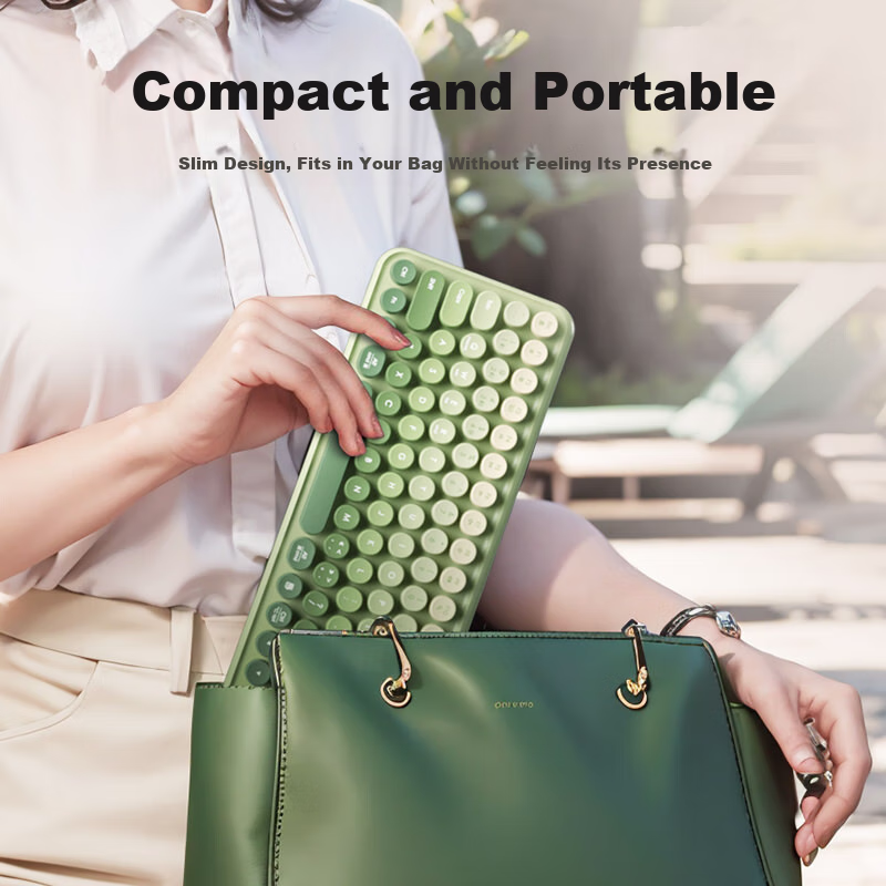 B.O.W Hangshi K608DL, Tri-Mode Wired Bluetooth Wireless Charging Keyboard, Quiet...