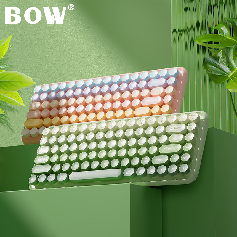 B.O.W Hangshi K608DL, Tri-Mode Wired Bluetooth Wireless Charging Keyboard, Quiet...