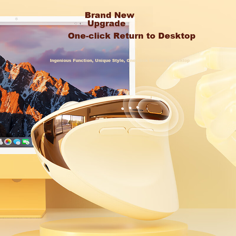 B.O.W MW190L MAX Ergonomic Wireless Charging Silent Vertical Mouse for Laptop Co...