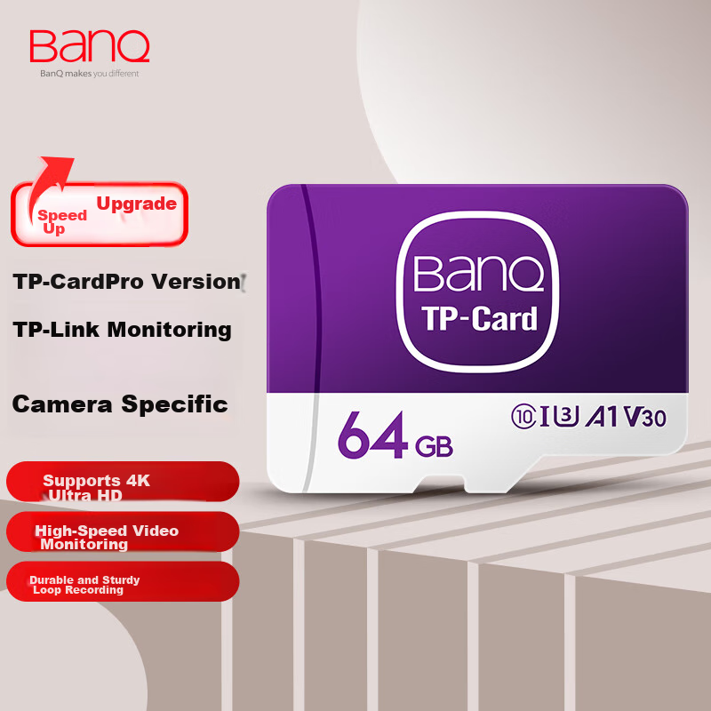 Banq 64GB TF (MicroSD) Memory Card, A1 U3 V30 4K, TP-LINK Video Surveillance Cam...