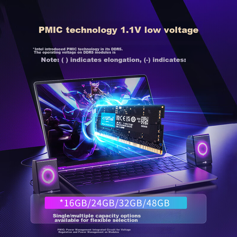 Crucial 32GB (16GB×2) Kit, DDR5 5600MHz, Laptop Memory Module, Micron (Formerly...