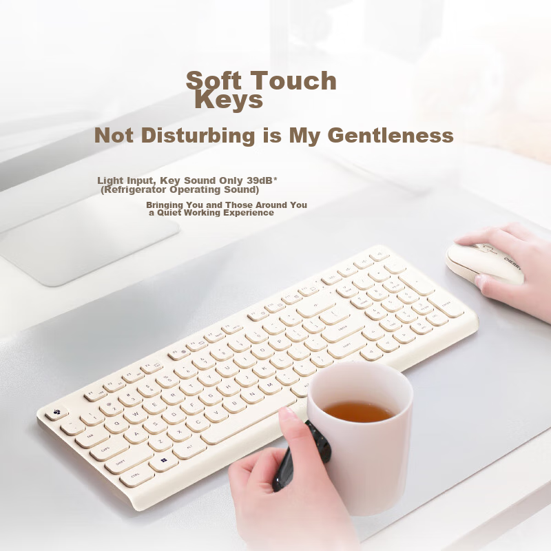 CHERRY DW2380 Wireless Keyboard and Mouse Set Upgrade Version 98-Key Quiet Keybo...