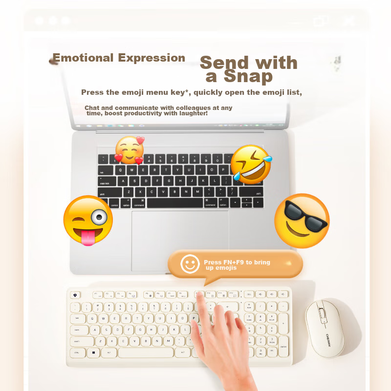 CHERRY DW2380 Wireless Keyboard and Mouse Set Upgrade Version 98-Key Quiet Keybo...