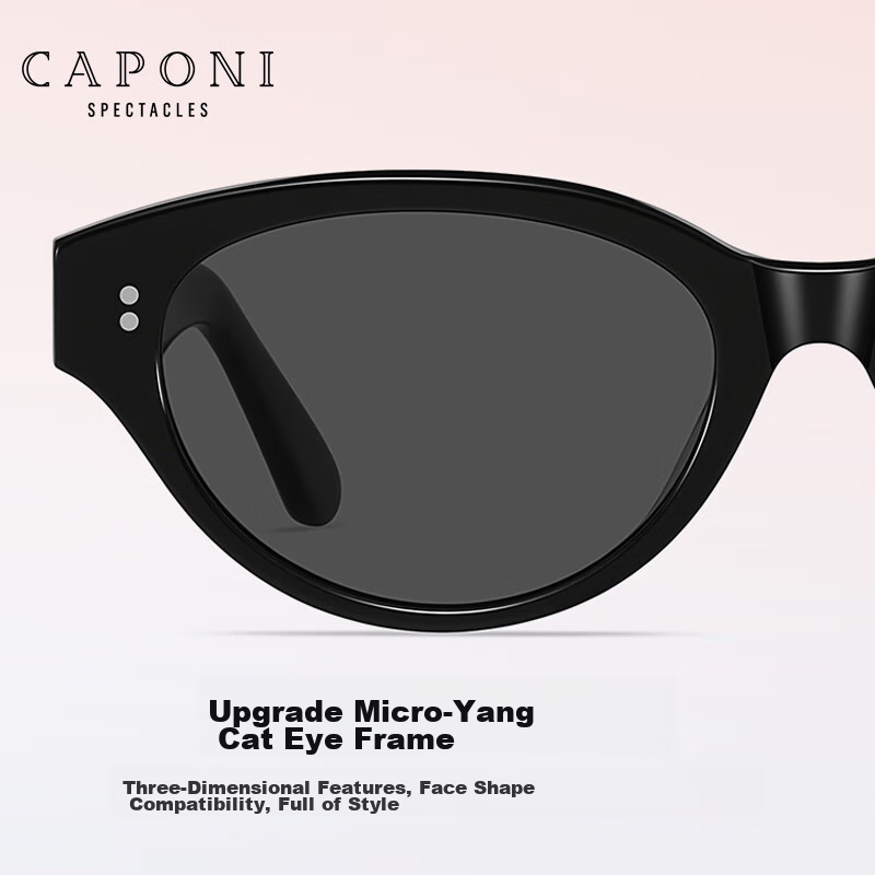 CAPONI Retro Cat Eye GM Sunglasses for Men And Women, UV Protection, Driving-Spe...
