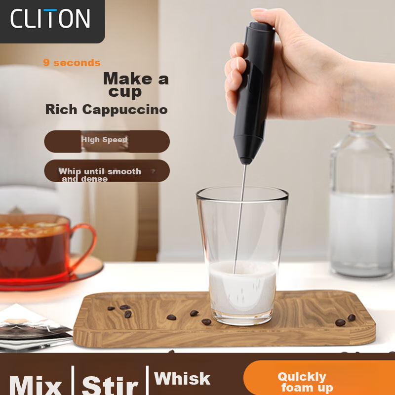 CLITON Electric Milk Frother, Coffee Milk Frother, Home Milk Frother, Handheld M...