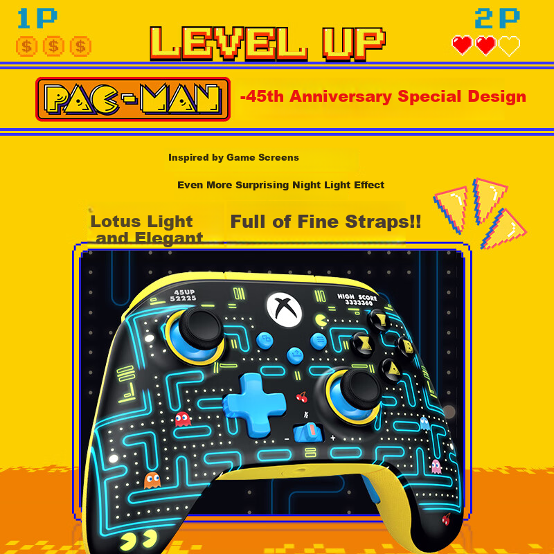 PowerA Officially Licensed Pac-Man Wireless Xbox Gaming Controller for PC Steam...