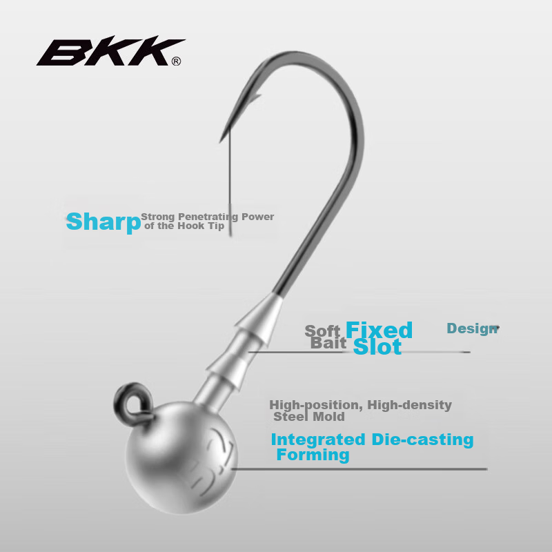 BKKBKK Triple Reinforced Lead Head Hook Lure Soft Bait Hook Curved Shank Hook An...