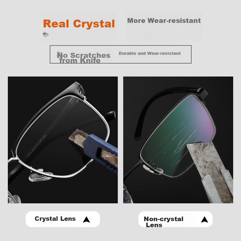 Bertha Donghai Natural Crystal Lens Brand Reading Glasses for Men, Stone Glasses...