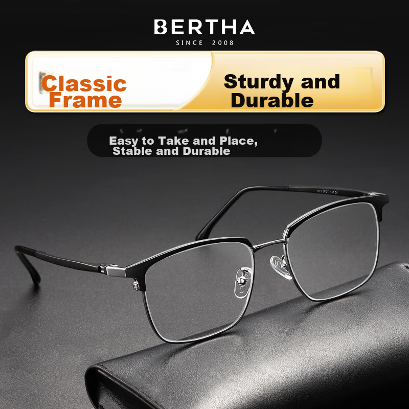 Bertha Donghai Natural Crystal Lens Brand Reading Glasses for Men, Stone Glasses...