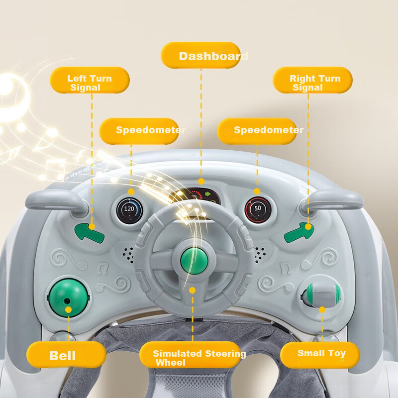 DEERC Baby Walker Anti-O Leg Infant 2024 Toy Children Anti-Sideways Flip 7 Month...