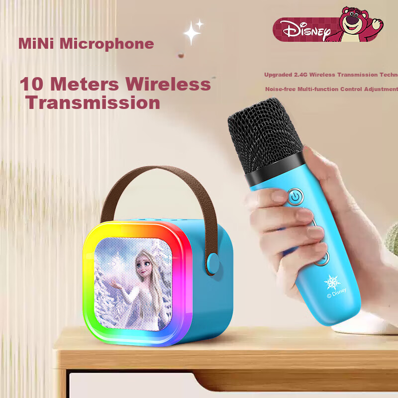 Disney Wireless Karaoke Microphone Speaker Children's Microphone Bluetooth Speak...