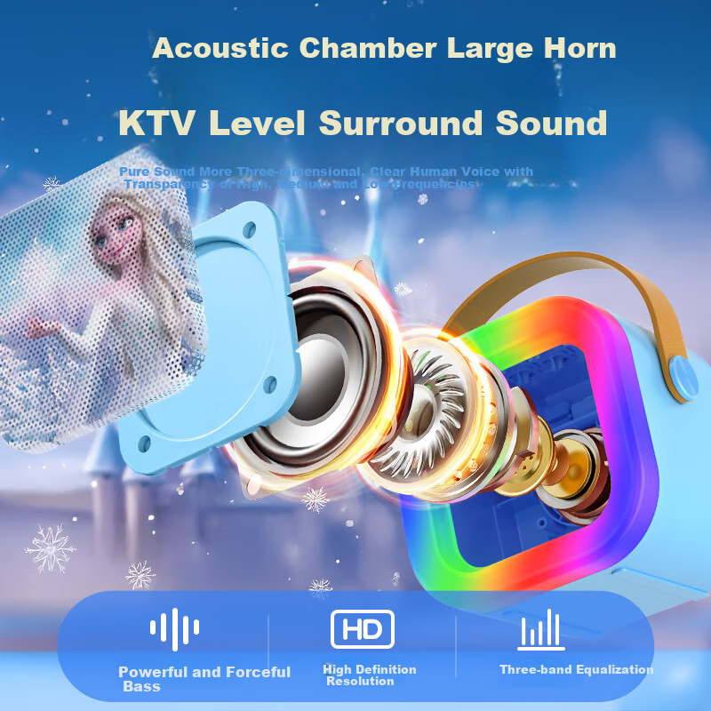 Disney Wireless Karaoke Microphone Speaker Children's Microphone Bluetooth Speak...