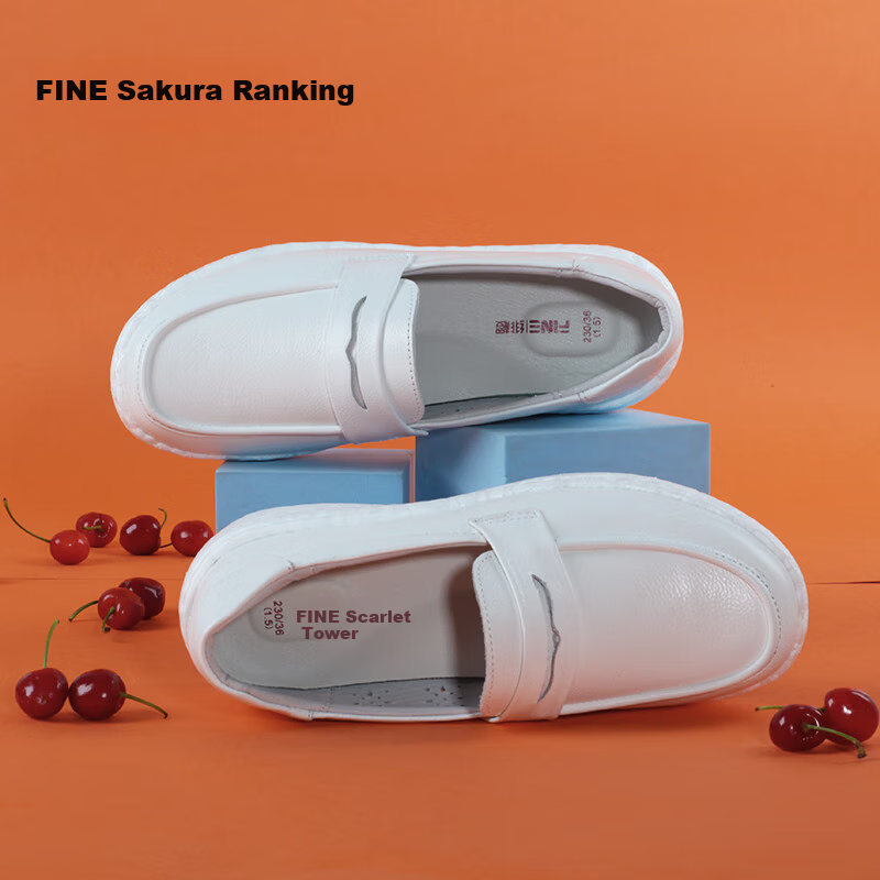 Fey Sakura Popcorn Style Nurse Shoes Women's Spring and Summer Top Layer Cowhide...