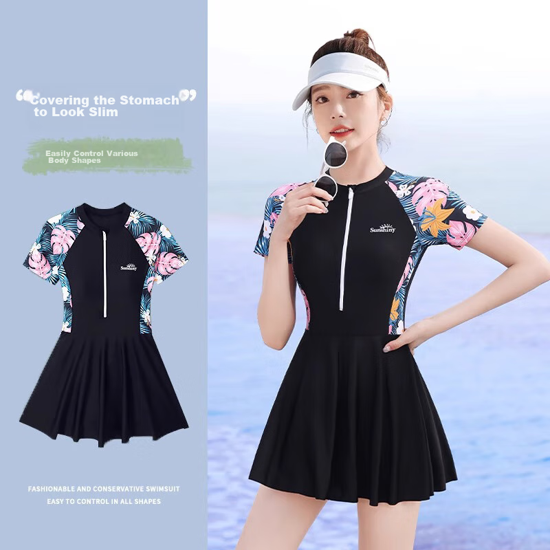 F.DYRAA Women's Swimsuit, Tummy Control, Slimming, Elegant, One-Piece Dress, Con...