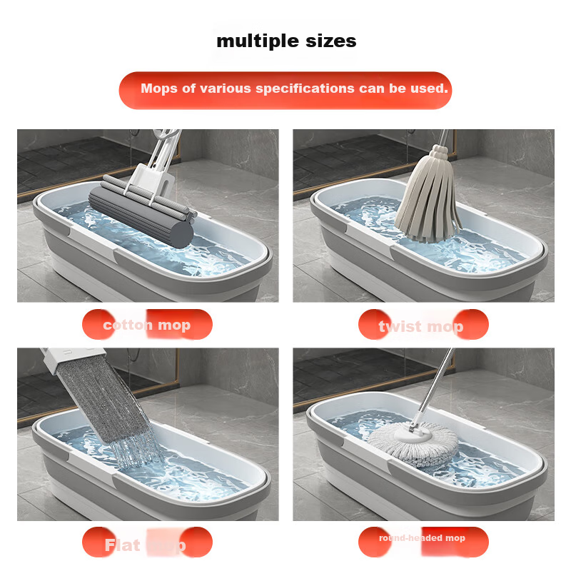 Dongfang Liangjie Foldable Mop Bucket, Rectangular Mop Washing Bucket, Flat Mop...