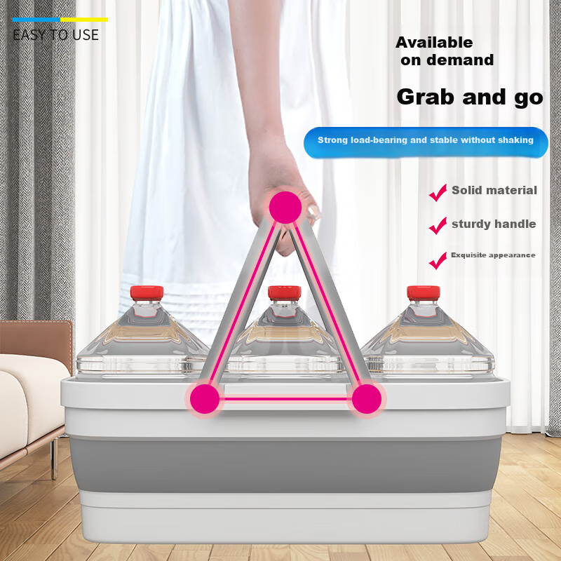 Dongfang Liangjie Foldable Mop Bucket, Rectangular Mop Washing Bucket, Flat Mop...