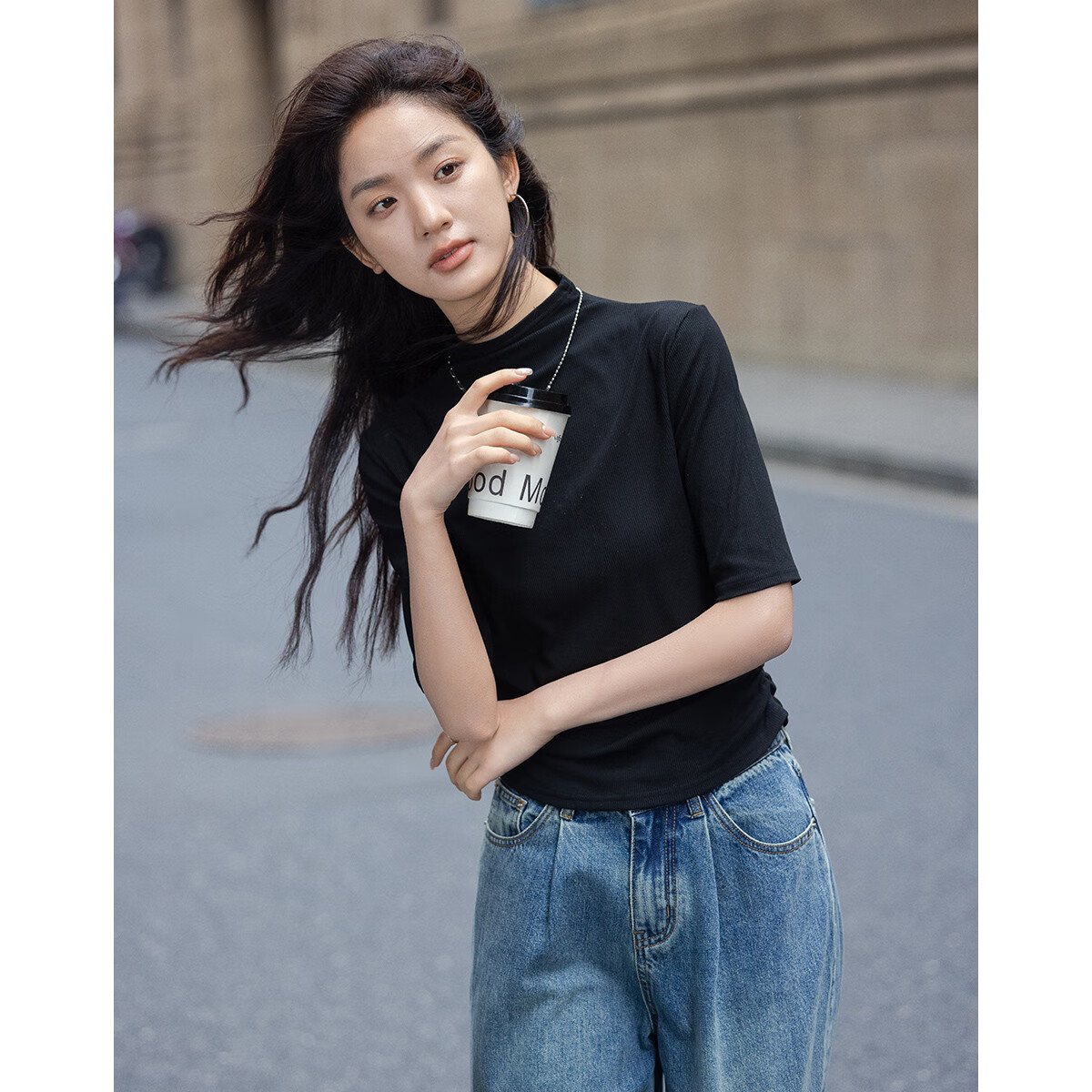 Demark basic inner wear T-shirt with high collar and slim fit short sleeves for...