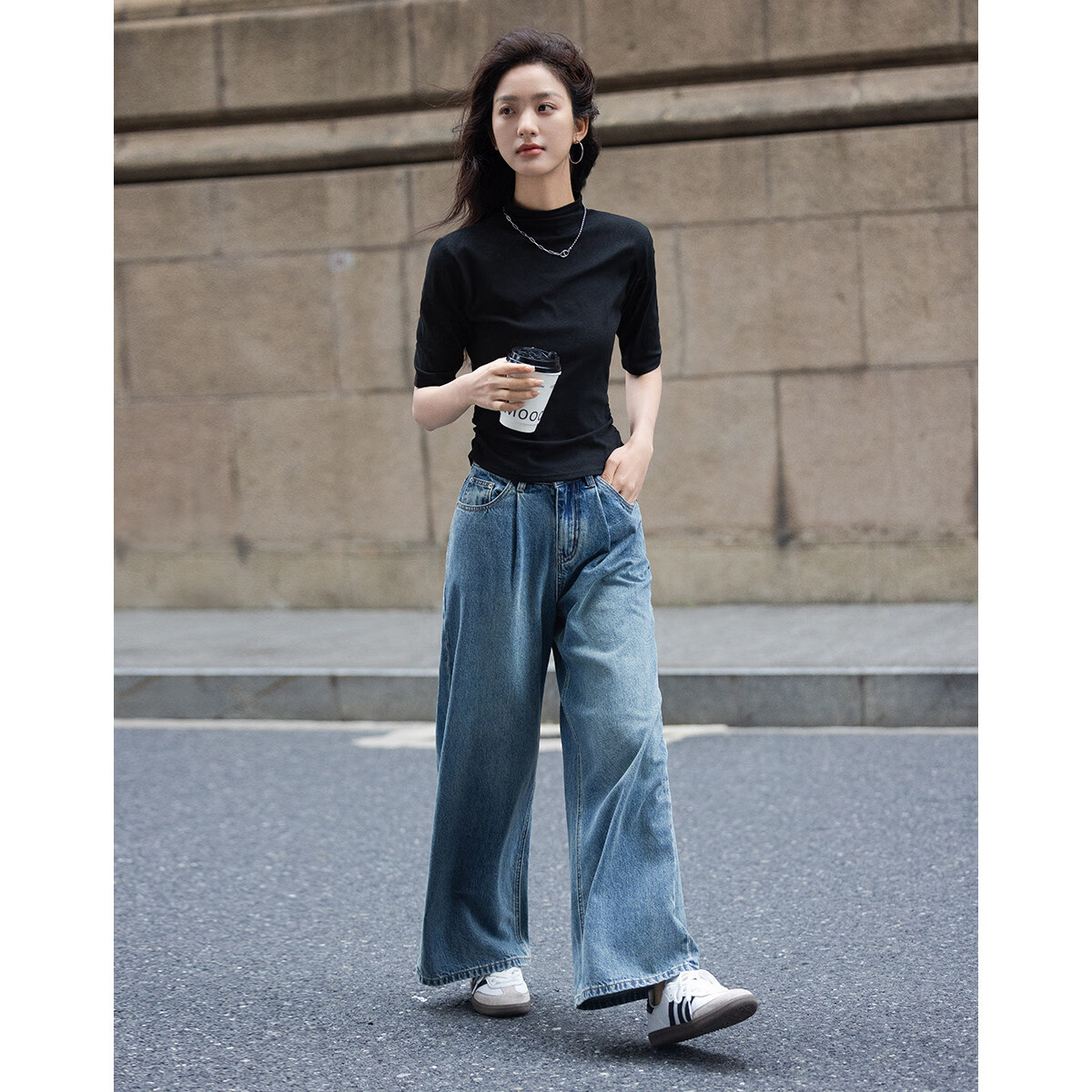 Demark basic inner wear T-shirt with high collar and slim fit short sleeves for...