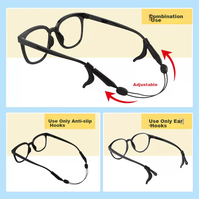 HB Children's Thick Temple Eyeglass Strap 1 Piece, Adjustable Retractable Sports...