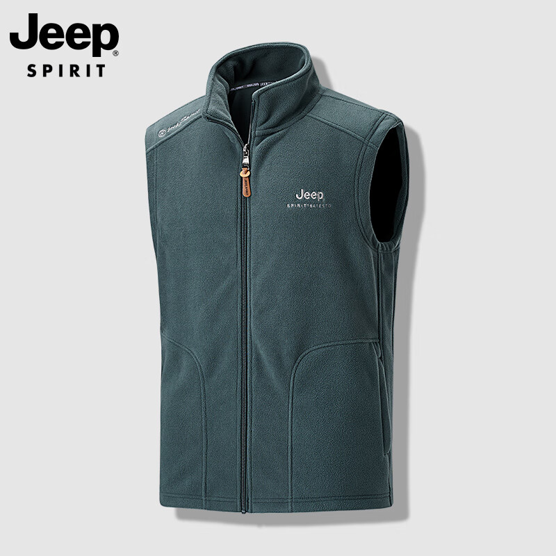 JEEP SPIRIT Men's Spring and Autumn Fleece Outdoor Casual Sleeveless Vest Men's...