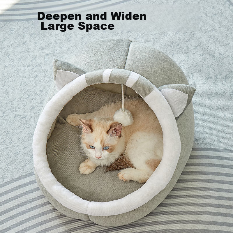 HOUYA Cat Bed, All-Season, Warm in Winter, Closed Cat House, Sleeping Pad, Small...