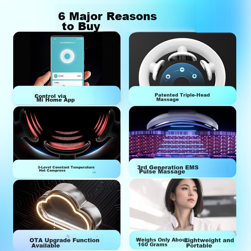 Jeeback G20 Cervical Massager with Mi Home App Control, Shoulder Neck Pocket Mas...