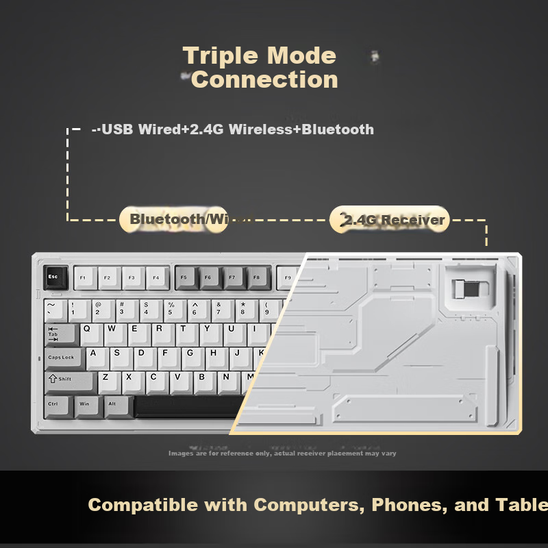 Ikbc Wireless Mechanical Keyboard Wired Bluetooth Three Modes RGB Customizable H...