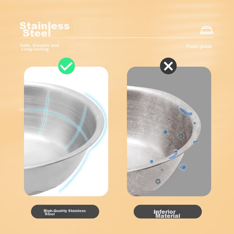 HELLOJOY Cat Bowl, Dog Bowl, Pet Double Bowl, Stainless Steel Cat Food Bowl, Ant...