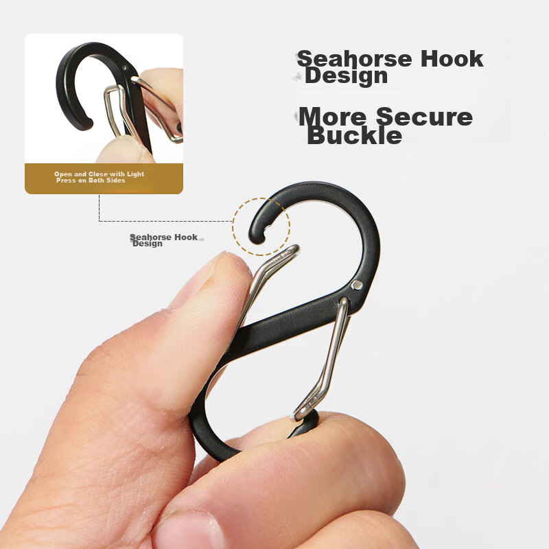 Bosie Outdoor S-Shaped Aluminum Alloy Carabiner, Hiking Buckle, Backpack Hook 16...