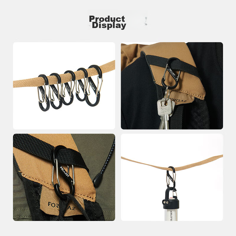 Bosie Outdoor S-Shaped Aluminum Alloy Carabiner, Hiking Buckle, Backpack Hook 16...