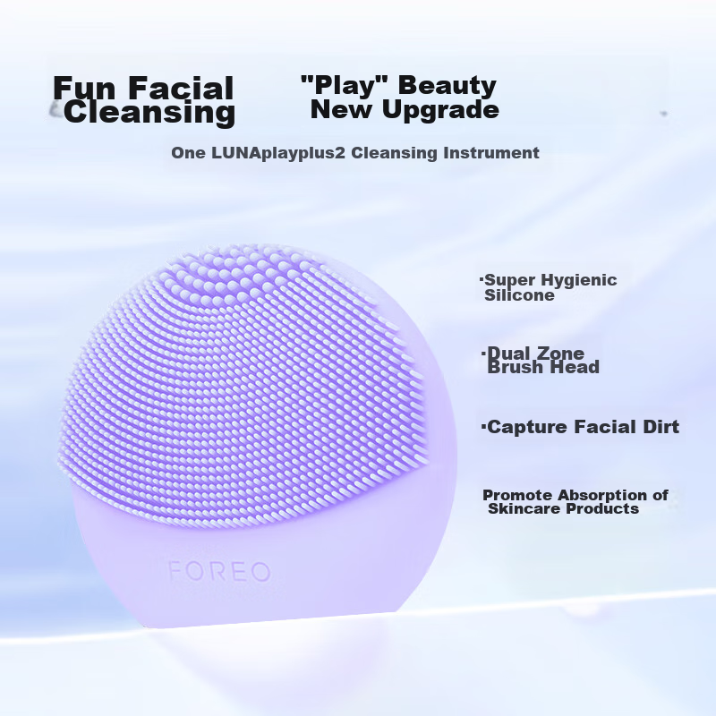 FOREO LUNA Play Plus2 Enhanced Edition Electric Facial Cleansing Device, Gentle...