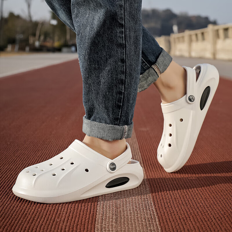 Warrior Men's Breathable Hollow Shoes, Toe Cap Sandals, Two-Way Wear Slippers WX...