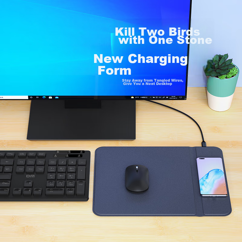 DM Daimai Wireless Charging Mouse Pad TC025, Computer Desk Office Gaming Mouse P...