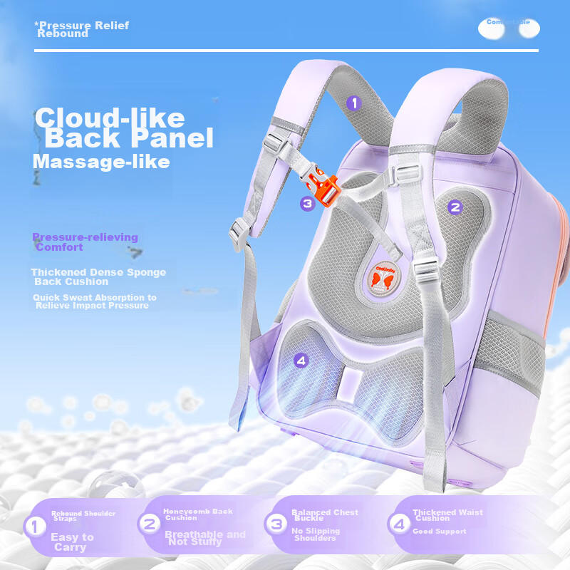 COOLBABY Schoolbag for Primary School Students, Spine Protection And Pressure Re...