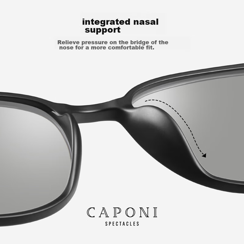 CAPONI Ultra-Light Pure Titanium Photochromic Sunglasses for Men And Women, Pola...