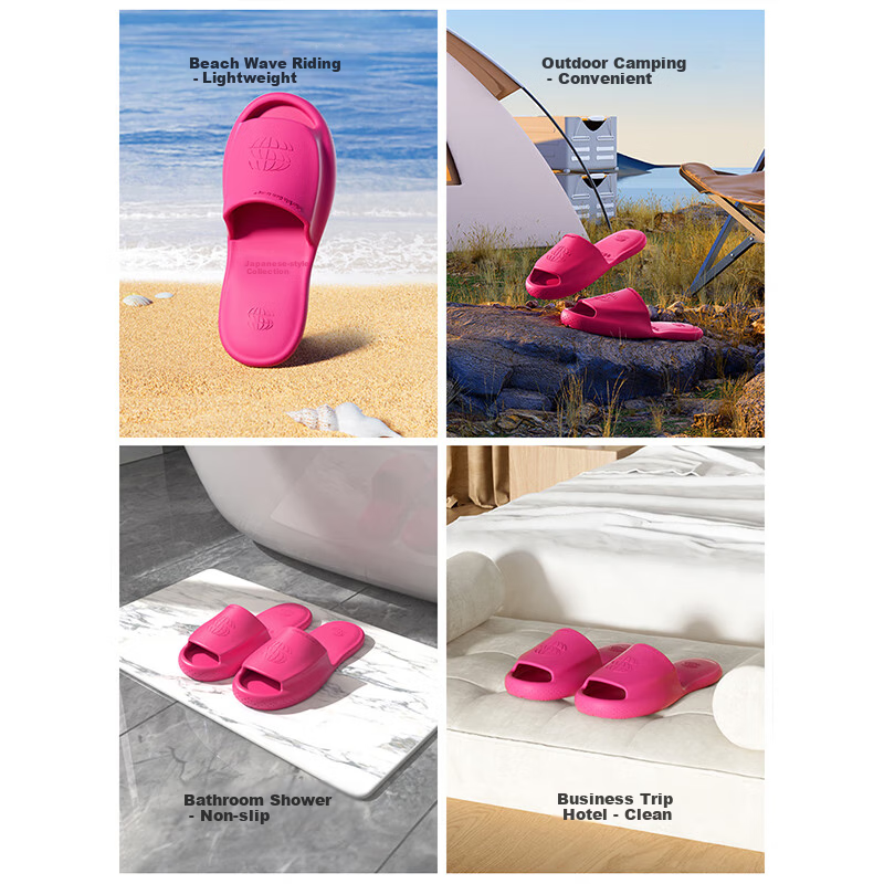 Chikoku Men's Foldable Portable Travel Hotel Shower Slippers Women's Small Titan...