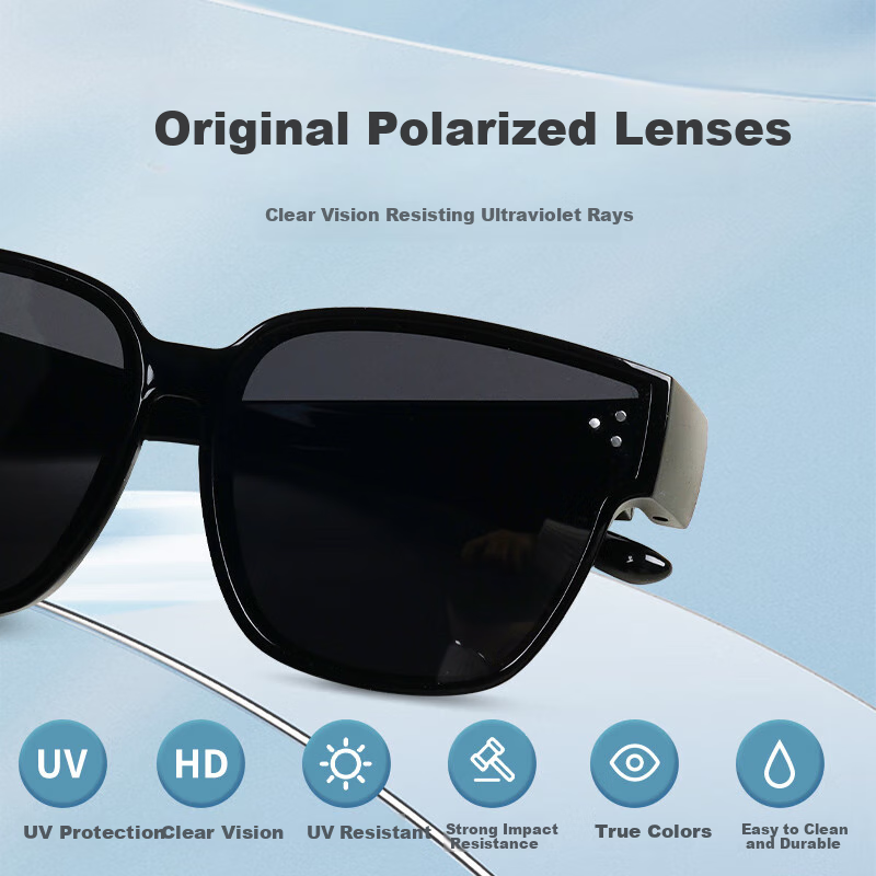 Angelamiao Myopia Sunglasses Clip-on Sunscreen Polarized Glasses Large Frame Uni...