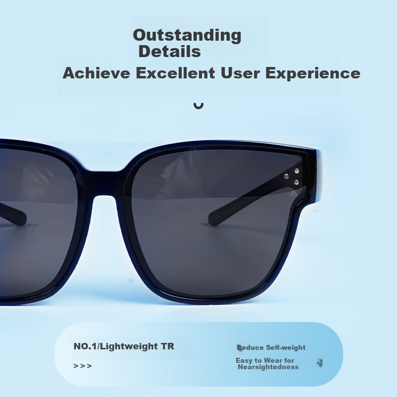 Angelamiao Myopia Sunglasses Clip-on Sunscreen Polarized Glasses Large Frame Uni...