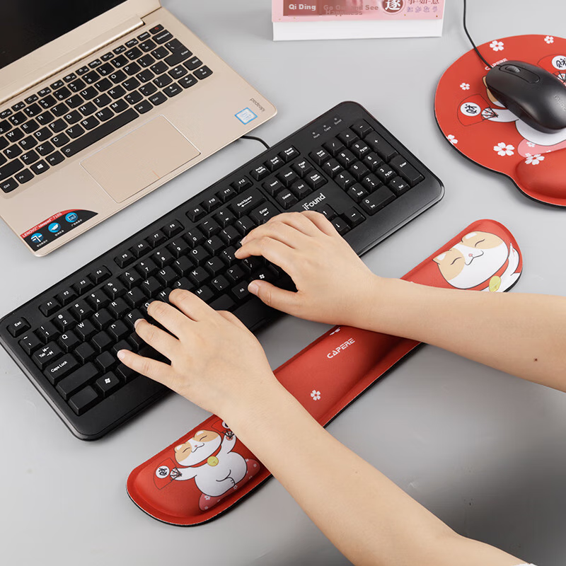 CAPERE Keyboard Wrist Rest, Slow Rebound Large Hand Support Wrist Pad, Comfortab...