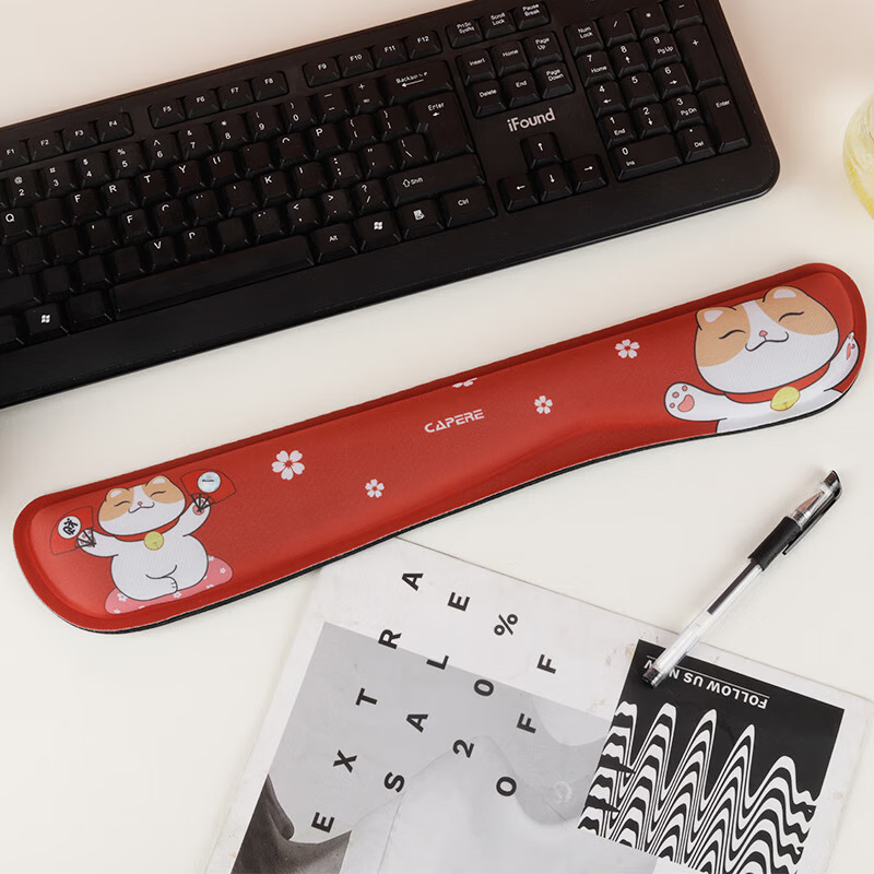 CAPERE Keyboard Wrist Rest, Slow Rebound Large Hand Support Wrist Pad, Comfortab...