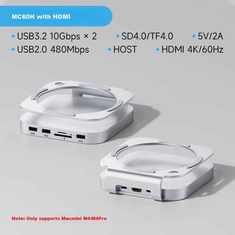 Hagibis Macmini M4 Expansion Dock Hard Drive Enclosure Apple Mini Host Base Exte...