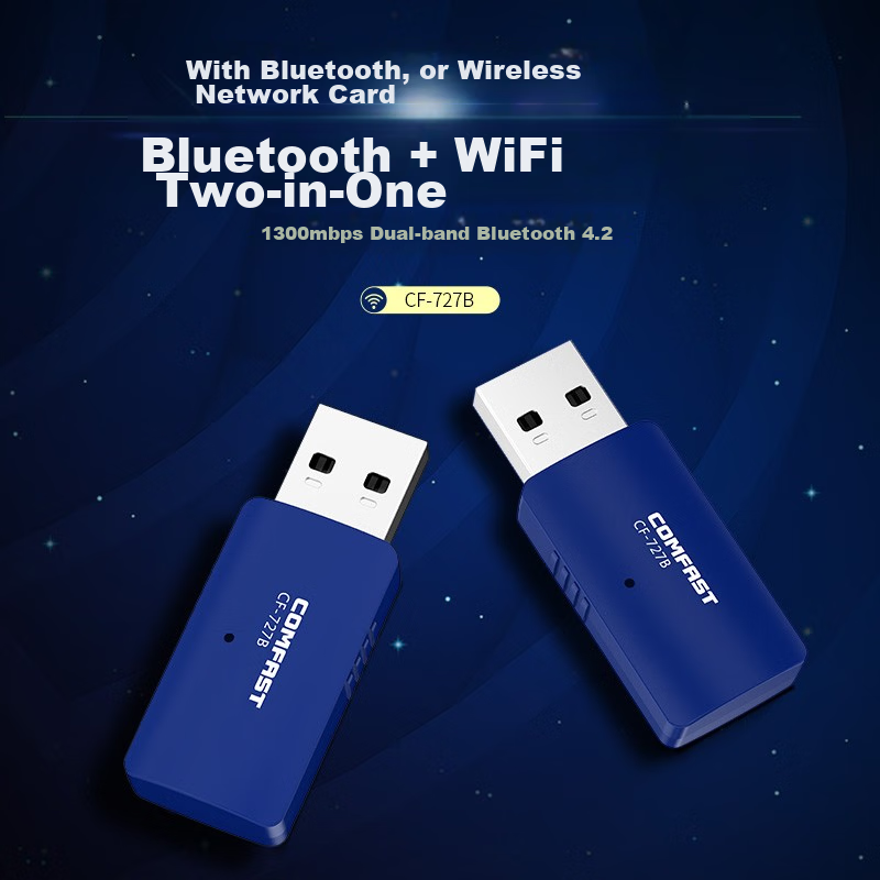 COMFAST CF-727B Dual-Band 1300Mbps USB Wireless Network Adapter, Desktop Compute...