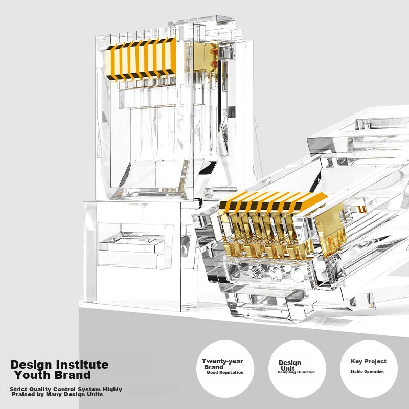 CNCOB Cat5e Network Crystal Head, Enhanced Gold-Plated RJ45 Ethernet Connector,...