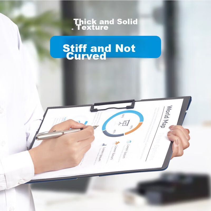 DSB A4 Horizontal Folding Clipboard Writing Plastic Folder with Metal Clip for S...